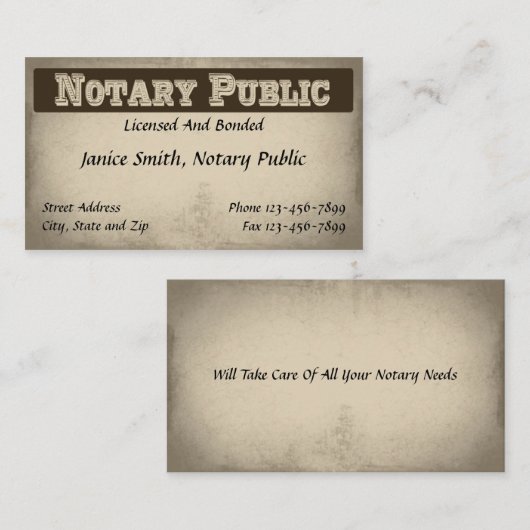 Carte de visite public (Devant / Derrière)