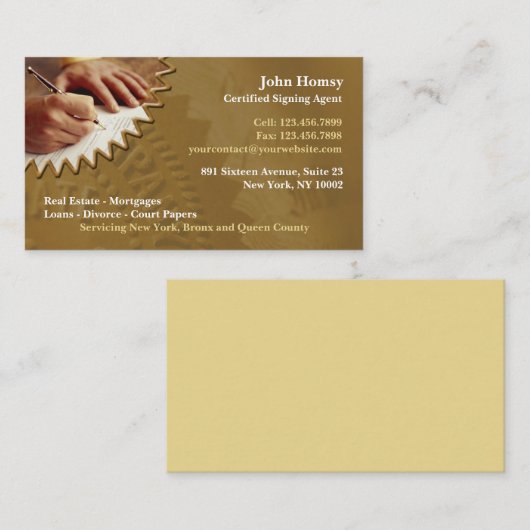 Carte de visite public (Devant / Derrière)