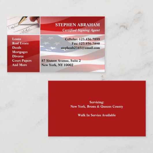 Carte de visite public (Devant / Derrière)