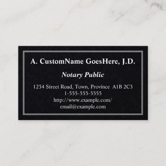 Carte de visite public de notaire de base (Devant)