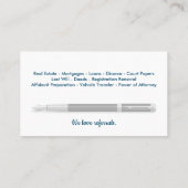 Carte de visite public de notaire mobile (Dos)