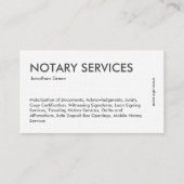 Carte De Visite Public du notaire (Dos)
