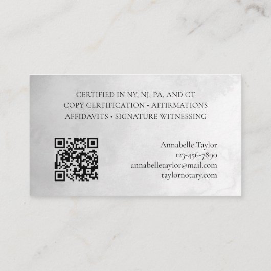 Carte De Visite Public du notaire (Dos)