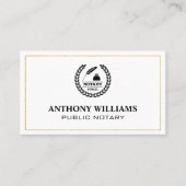Carte De Visite Public du notaire | Bordure or (Devant)