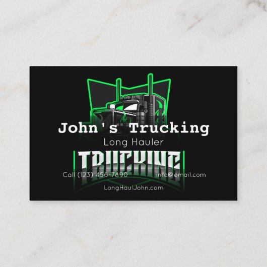 Carte De Visite Publicité Camionnette Services Société Hauling Bus (Dos)