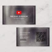 Carte De Visite Publicité de la chaîne YOUTUBE QR Code OR (Devant / Derrière)
