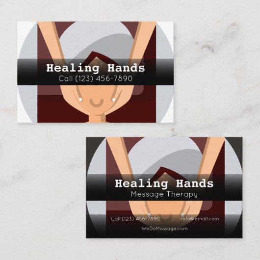 Carte De Visite Publicité Massage Therapy (Devant / Derrière)