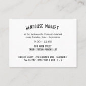 Carte De Visite Publicité sur le marché agricole (Dos)