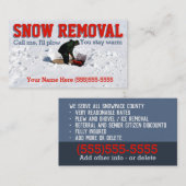 Carte De Visite Publicité sur le souffle de neige.Suppression de n (Devant / Derrière)