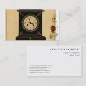 Carte De Visite Publicité vintage d'horloge (Devant / Derrière)