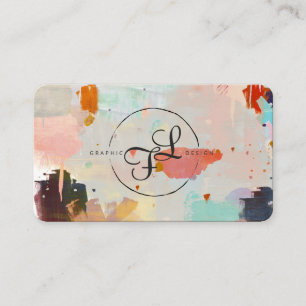 Carte De Visite Puce de peinture abstraite coup de pinceau coloré