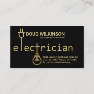 Carte De Visite Puce d'électricien Gold Signalisation électrique