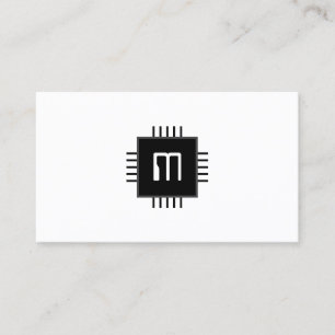 Carte De Visite puce informatique minimaliste inspirée par la tech