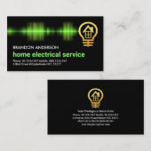 Carte De Visite Puces électriques vertes Bulbe d'or (Devant / Derrière)