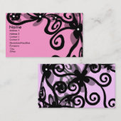 Carte De Visite Puissance Fleur en noir (Devant / Derrière)