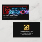 Carte De Visite Puissances de foudre bleu Câblage électrique (Devant / Derrière)