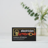 Carte De Visite Puissances de foudre rouge vif Câblage électrique (Debout devant)