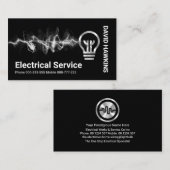 Carte De Visite Puissances d'éclairs en bulbe d'argent (Devant / Derrière)