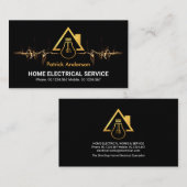 Carte De Visite Puissances électriques éclair Bulbe d'or Accueil (Devant / Derrière)