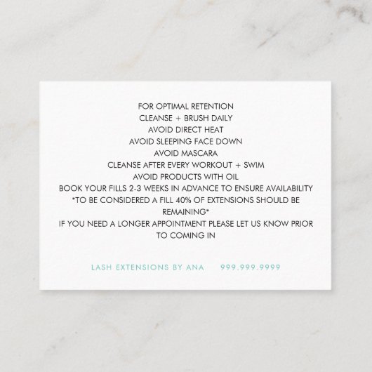 Carte de visite puissant, 3,5 pouces x 2,5 pouces (Dos)