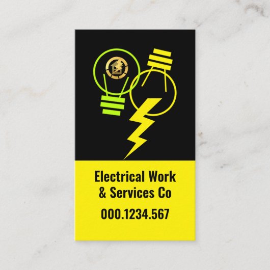 Carte De Visite Puits électriques éclairs (Devant)