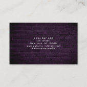 Carte De Visite Pulvérisateur de néon violet Tan sur mur de brique (Dos)