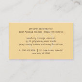 Carte De Visite Pulvérisateur doux jaune Tan Sculpture du corps Co (Dos)