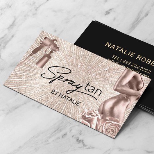 Carte De Visite Pulvérisateur mobile Tan Moderne Sunshine Airbrush