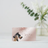 Carte De Visite Pulvérisateur Tan Gun, Rose mobile Gold Spray Tann (Debout devant)