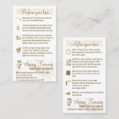 Carte De Visite Pulvériser le bronzage avant l'instruction du guid (Devant / Derrière)