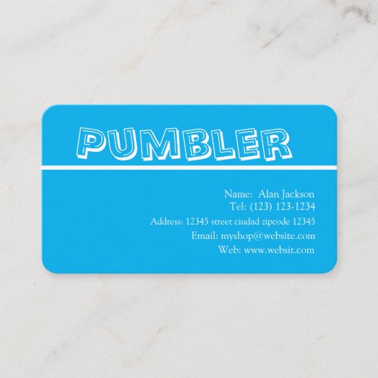 carte de visite pumbler modifiable (Devant)