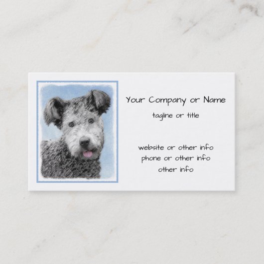 Carte De Visite Pumi Peinture - Cute Original Chien Art (Devant)