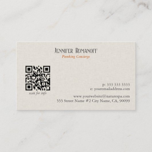 Carte De Visite Pumpkinscape Fall Home Décor Concierge (Dos)