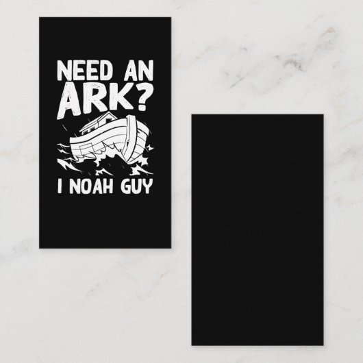 Carte De Visite Pun religieux Christian Noah Ark (Devant / Derrière)