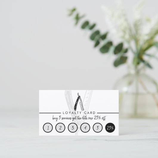 Carte De Visite Punch Barber Coiffure Coiffure Rabais Fidélité (Debout devant)