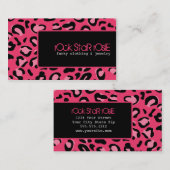 Carte de visite punk de léopard de noir de roses (Devant / Derrière)