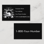 Carte De Visite Punk Rock Mohawk Crâne Guitares Roses Spikes (Devant / Derrière)