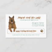 Carte De Visite Puppys Chien Walker Services pour animaux de compa (Dos)