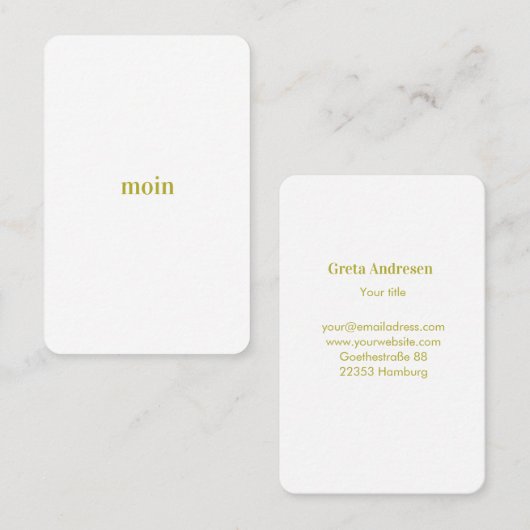 Carte De Visite Pure Moin/Bonjour (Devant / Derrière)