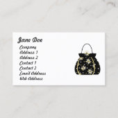 Carte De Visite Purge florale féminine noire et jaune (Devant)