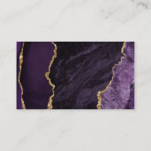 Carte De Visite Purple Agate Geode Gold Glitter Real Estate (Dos)