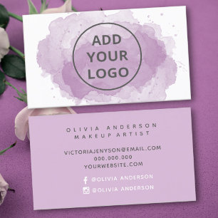 Carte De Visite Purple aquarelle brosse télécharger votre logo
