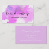 Carte De Visite Purple Aquarelle Fille Laver (Devant / Derrière)