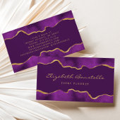 Carte De Visite Purple Aquarelle Gold Foil Luxe
