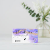 Carte De Visite Purple aquarelle or parties scintillant commander  (Debout devant)