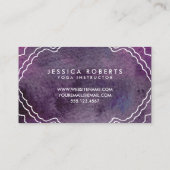 Carte De Visite Purple Aquarelle Yoga Professeur Namaste (Dos)