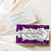 Carte De Visite Purple Argent Agate Blanc Luxe