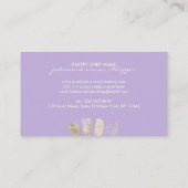 Carte De Visite Purple Basic Logo Pâtisserie Parties scintillant b (Dos)