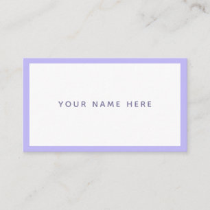 Carte De Visite Purple Blanc Minimal Pastel Lavande