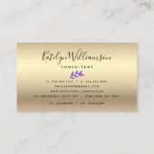 Carte De Visite Purple bleu ombre tropical palm chic or script (Dos)